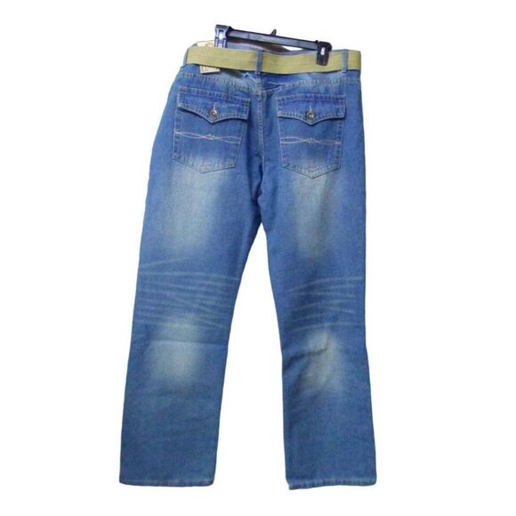 Agile Men’s Style AP23576 Straight Leg Belted Jeans, 33” inseam - Picture 5 of 13